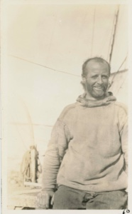 Image: Donald B. MacMillan on deck of Roosevelt, back from long trip